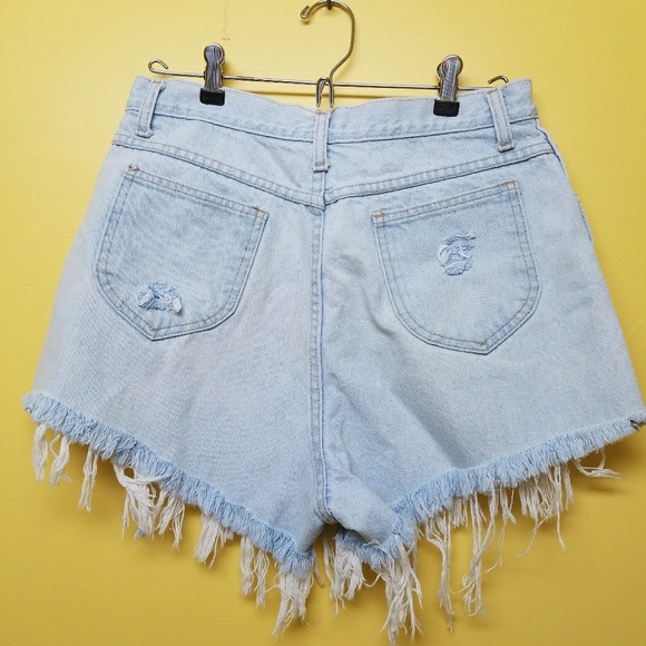 Vintage Super High Waisted Distressed Cut Offs - Picture 2 of 7